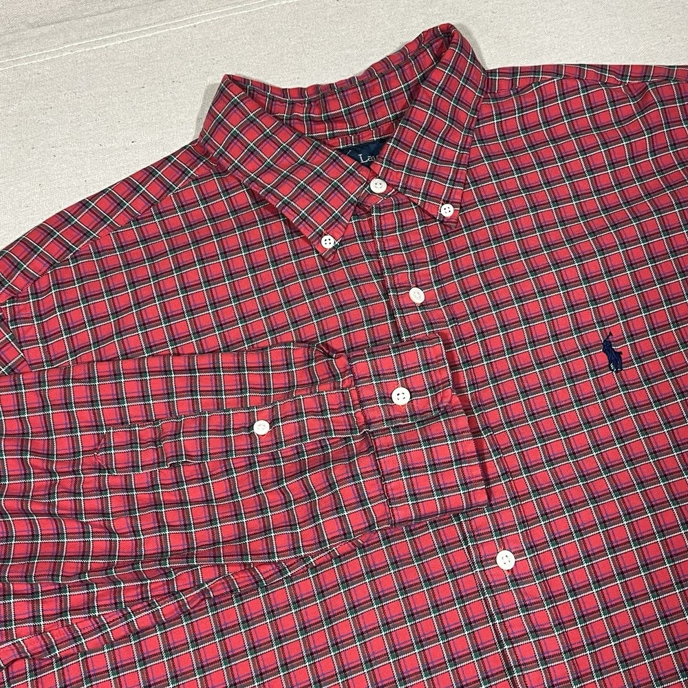 Ralph Lauren Men's XL Classic Fit Button Down Shirt Red/Green/Blue/Black Plaid‎